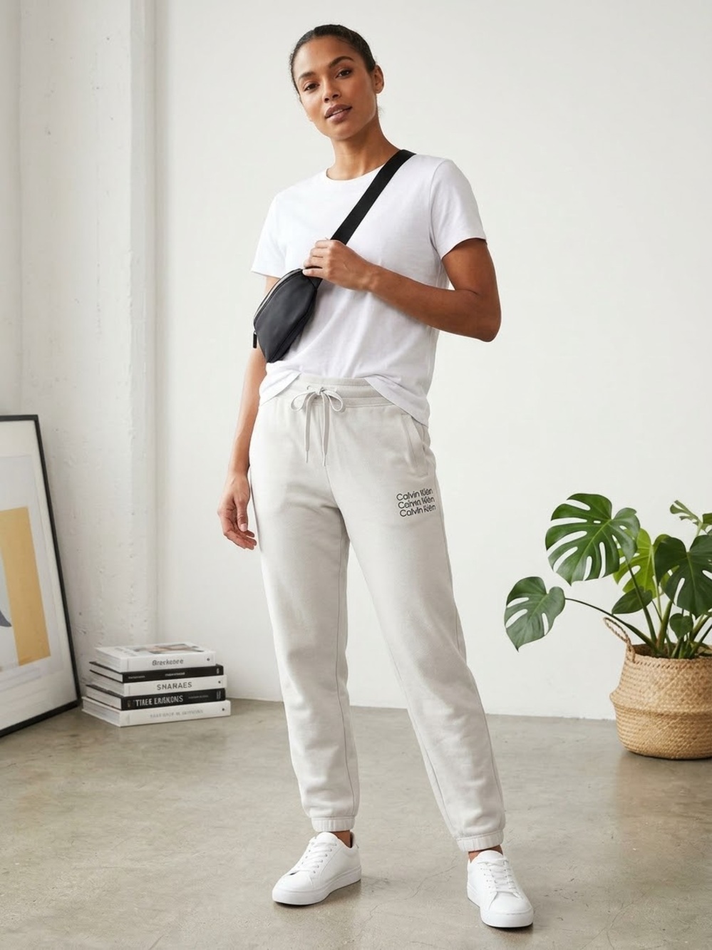 Calvin Klein Performance Women’s Light Beige Logo Joggers